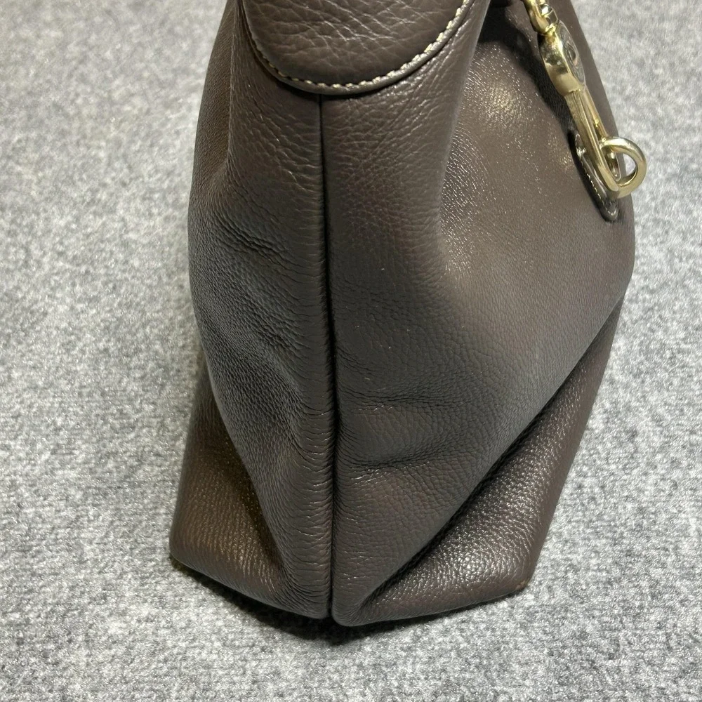Dooney &‎ Bourke Hobo Bag Womens Large Brown Pebble Leather Shoulder Purse